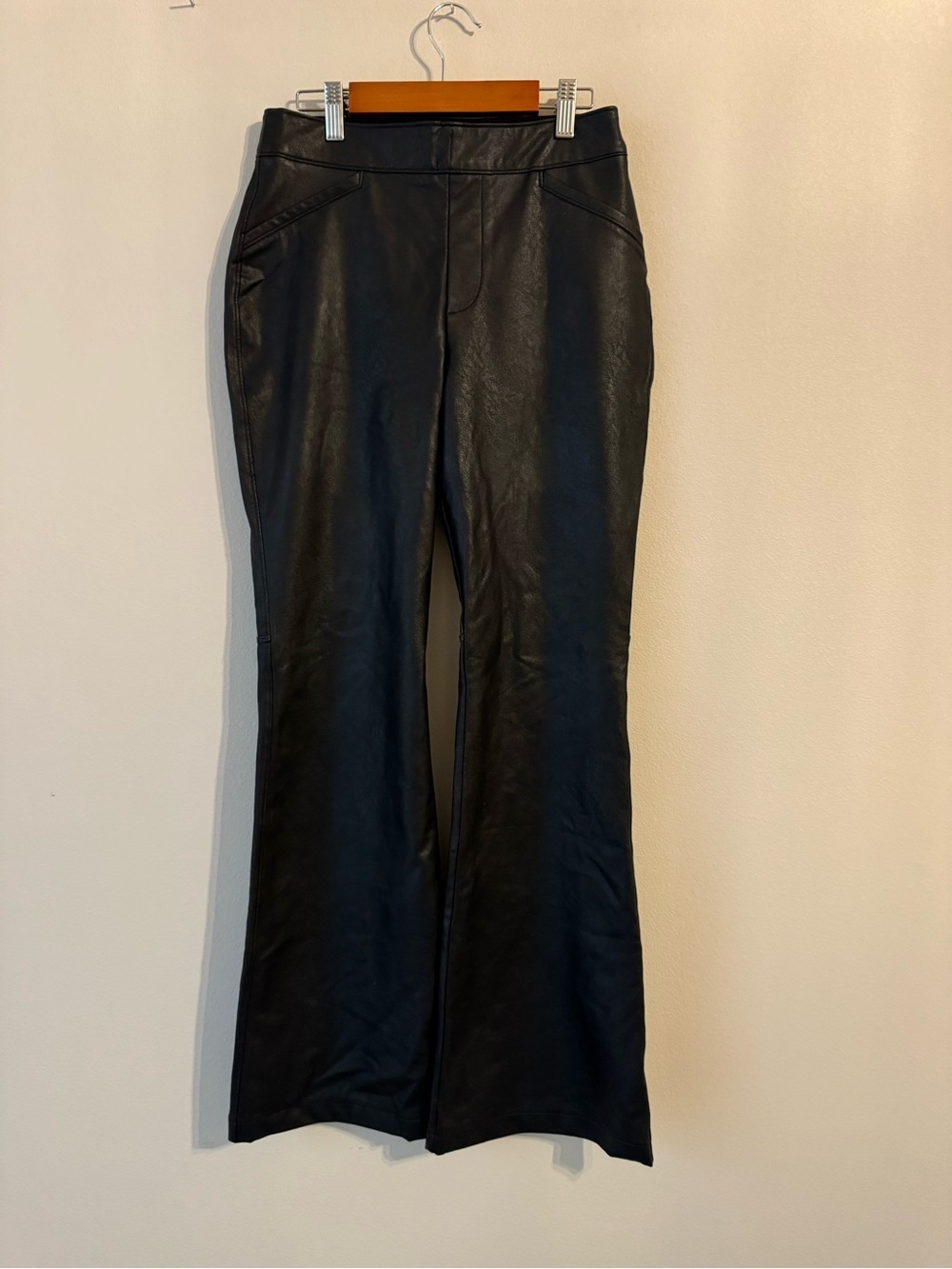 SPANX Faux Leather Flare Pull On Smoothing Pants M